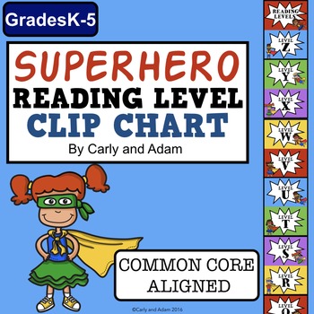 Preview of SUPER HERO READING LEVELS Clip Chart Tracker