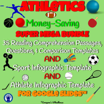 Preview of SUPER MEGA BUNDLE: Sports Readings, Compare, Infographic for Google Slides™