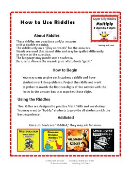 multiply 2 digits x 2 digits super silly riddles core math problems