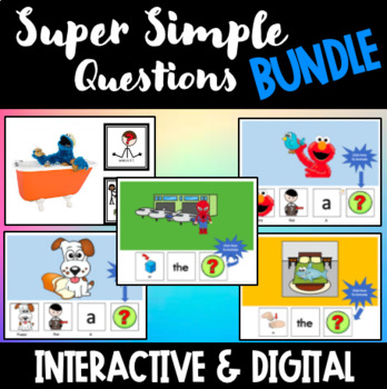 Preview of Distance Learning SUPER SIMPLE Wh Questions BUNDLE! Digital Tele Speech Game