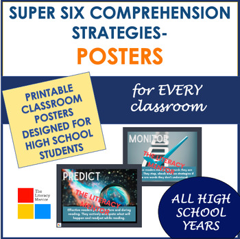 Preview of SUPER SIX Reading Comprehension Strategies-Classroom Posters-High School