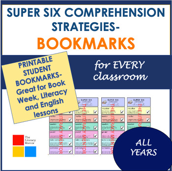 Preview of SUPER SIX Reading Comprehension Strategies-BOOKMARKS-Printable