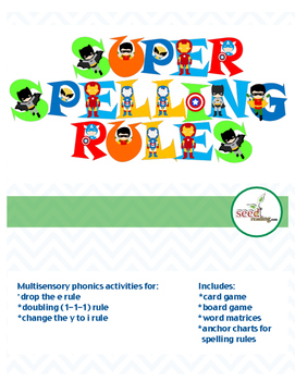 Preview of SUPER SPELLING RULES!{Doubling rule-Drop the e-Change the y}Orton Gillingham