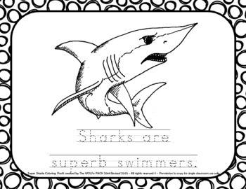 super sharks coloring pages with traceable sentences free