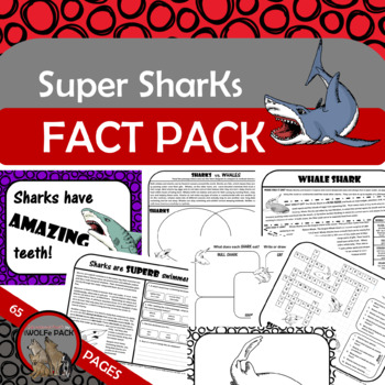 SUPER SHARKS Fact Pack w/ Reading Passages Informational Text Writing ...