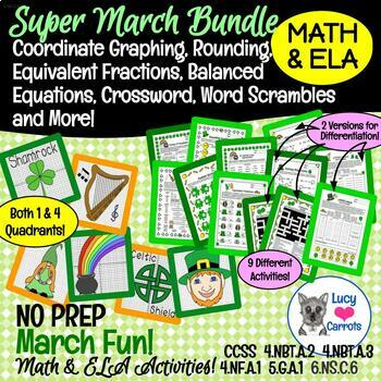 Preview of SUPER St. Patrick's March Math & ELA BUNDLE