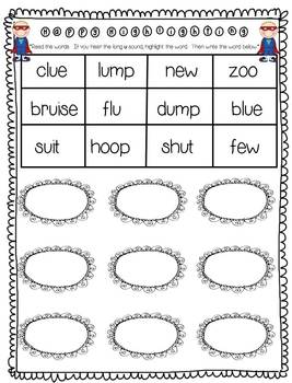 super u activities for those tricky long u words ooew