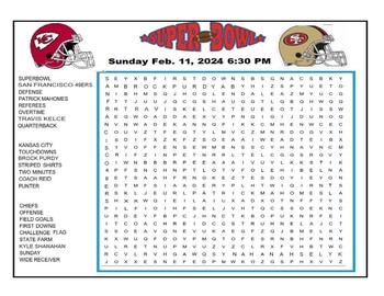 Preview of SUPERBOWL WORD SEARCH 2024: KANSAS CITY vs. 49ers Who do you think will win?
