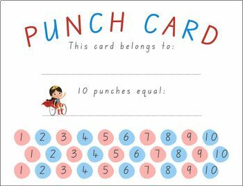 Preview of SUPERHERO: 10, 20, 30 and 40 Hole Punch/Stamp Cards Incentive/Reward System