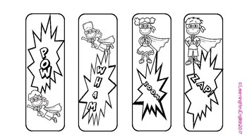 superhero bookmarks to colour by learningthruenglish tpt