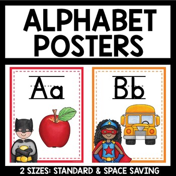 Preview of Superhero Classroom Decor Alphabet Posters