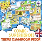 SUPERHERO- COMIC- Theme Classroom Decor Bundle