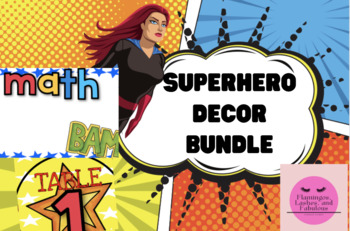 Preview of SUPERHERO Decor  {EDITABLE items included in NEW bundle}
