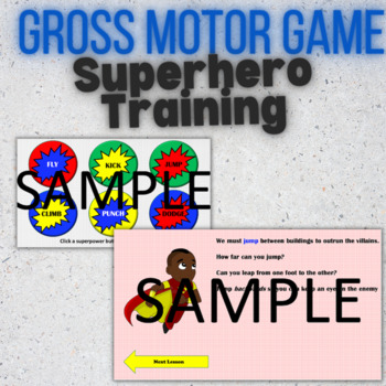 Preview of Gross Motor Game: Superhero PPT
