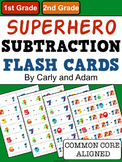 SUPERHERO Subtraction Flash Cards