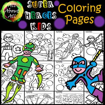 Preview of All About SUPERHEROES KIDS Costumes - Coloring Pages -  {AllAboutAll} {AAA} PDF