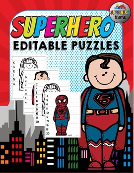 Preview of SUPERHEROES NUMBER PUZZLES
