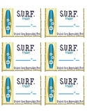 Beach them ***  SURF ***  Student Organization Folder Stickers