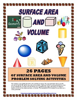 Preview of SURFACE AREA AND VOLUME