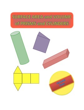 Preview of SURFACE AREA and VOLUME of PRISMS and CYLINDERS UNIT HANDOUTS and TEST