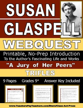 Preview of SUSAN GLASPELL: Printable Worksheets for the Famous American Author