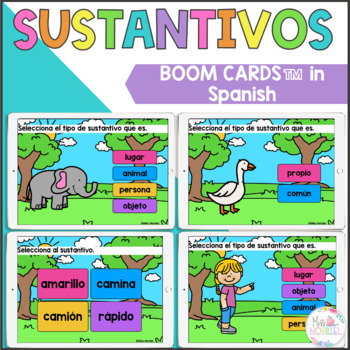 Preview of SUSTANTIVOS BOOM CARDS, NOUNS DISTANCE LEARNING