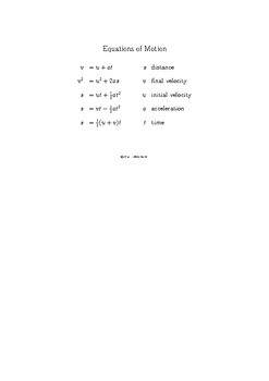Preview of SUVAT Formulae