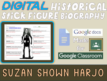 Preview of SUZAN SHOWN HARJO Digital Historical Stick Figure Biographies  (MINI BIO)