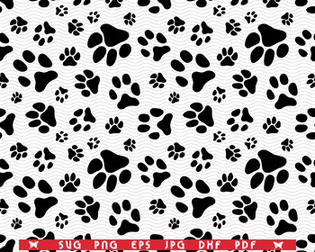 Download Svg Dog Paw Footprint Seamless Pattern Digital Clipart By Designstudiorm PSD Mockup Templates