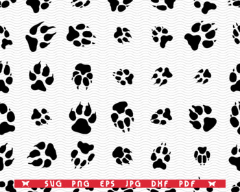 Download Svg Dog Paw Footprint Seamless Pattern Digital Clipart By Designstudiorm SVG, PNG, EPS, DXF File