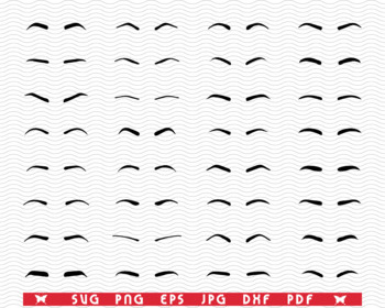 Download Svg Eyebrows Black Silhouettes Digital Clipart Instant Download