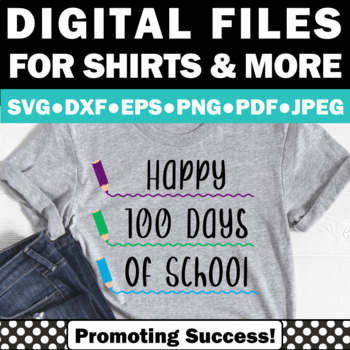 Preview of SVG Cricut 100th Day of School Sign Happy 100th Day of School Clipart Teacher