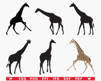 Download Svg Giraffes Black Silhouettes Digital Clipart By Designstudiorm