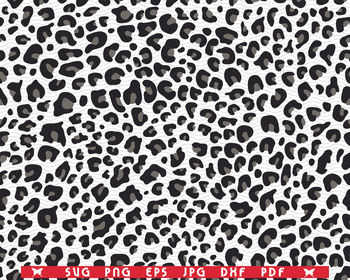 Seamless Pattern Black and White Leopard Print Digital 