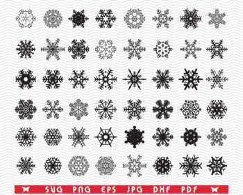 9 Unique Snowflakes, Vector Snowflakes, EPS Snowflakes, Svg Cut File,  Snowfake Cut File, Cricut, Winter Svg Snow Flakes,snowflake Cricut SVG 