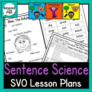Preview of SVO Subject Verb Object Lesson Plans and Activities with Sentence Science