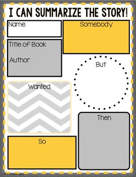 SWBST Reading Summary - Organizer - Interactive notebook - CCSS | TpT