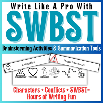 Preview of SWBST Story Planning and Summary Writing with Editable Character/Conflict Cards