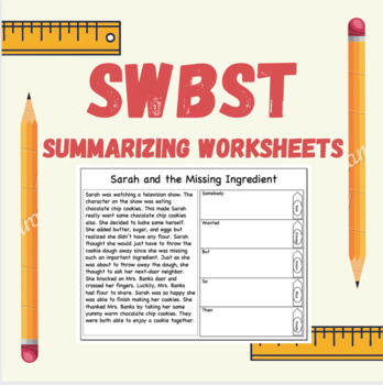 Preview of SWBST Summarizing Story Worksheets