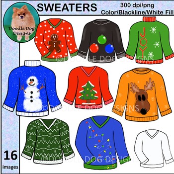 Preview of SWEATER CLIP ART, Graphics, 16 images