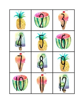 Preview of SWEET Watercolor Calendar Numbers *Classroom Organization*