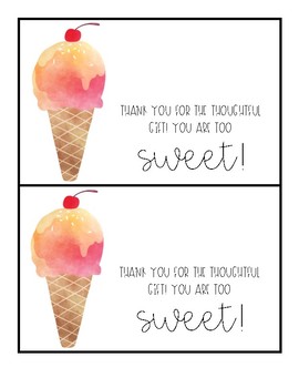 Stay Sweet Ice Cream Cone // Watercolor Notecards