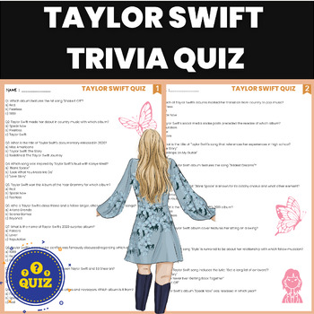 Preview of SWIFT TAYLOR Trivia Quiz | Pop Music Quiz