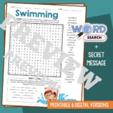 SWIMMING Word Search Puzzle Activity Vocabulary Worksheet 