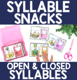 SYLLABLE SNACKS! Open & Closed Syllable PRACTICE Task Card