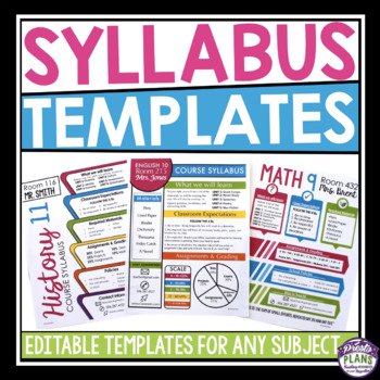 Preview of Syllabus Template - Editable Syllabus Infographic Templates for Back to School