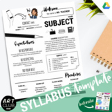 SYLLABUS Template | Any Subject | Editable! Black and Whit