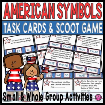 Preview of Monuments and Symbols of America Task Cards | Digital and Printable