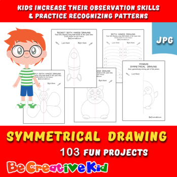 Preview of SYMMETRICAL DRAWING ACTIVITIES. SYMMETRY WORKSHEETS. FREE