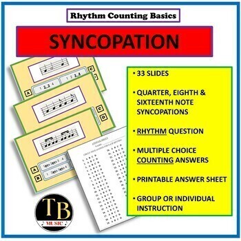 Preview of Rhythm Counting Basics: SYNCOPATION #1